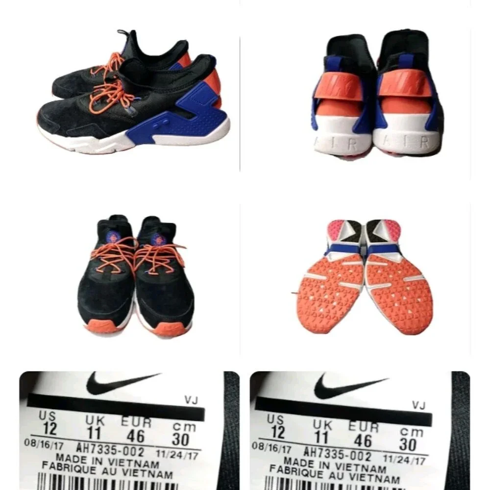 Nike Air Huarache Drift Shoes Men's Size 12 Black Rush Violet-AH7335-002